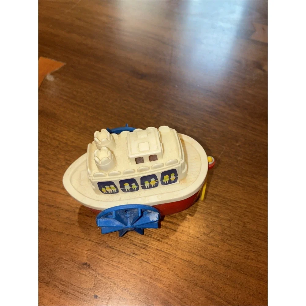 Vintage Tomy Bath Wind Up Toy Boats Side Wheel Ferry WORKS 1976 Japan